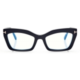 Tom Ford - Blue Block Cat Eye Shape Opticals - Cat Eye Optical Glasses - Black - FT5766-B