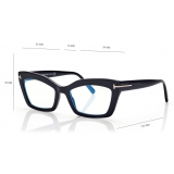 Tom Ford - Blue Block Cat Eye Shape Opticals - Occhiali da Vista Cat Eye - Nero - FT5766-B