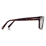 Tom Ford - Blue Block Cat Eye Shape Opticals - Cat Eye Optical Glasses - Dark Havana - FT5766-B
