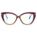 Tom Ford - Blue Block Soft Cat Eye Opticals - Cat Eye Optical Glasses - Turquoise - FT5673-B