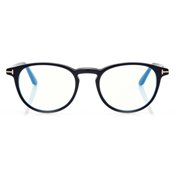 Tom Ford - Blue Block Round Opticals - Round Optical Glasses - Black - FT5803-B