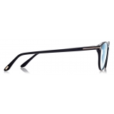 Tom Ford - Blue Block Round Opticals - Round Optical Glasses - Black - FT5803-B