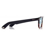 Tom Ford - Blue Block Round Opticals - Occhiali da Vista Rotondi - Nero Marrone - FT5807-B