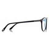 Tom Ford - Blue Block Soft Cat Eye Opticals - Occhiali da Vista Cat Eye - Nero - FT5810-B