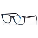 Tom Ford - Blue Block Square Opticals - Square Optical Glasses - Black - FT5831-B