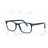 Tom Ford - Blue Block Square Opticals - Occhiali da Vista Quadrati - Nero - FT5831-