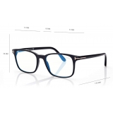 Tom Ford - Blue Block Square Opticals - Square Optical Glasses - Black - FT5831-B