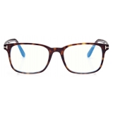 Tom Ford - Blue Block Square Opticals - Square Optical Glasses - Dark Havana - FT5831-B