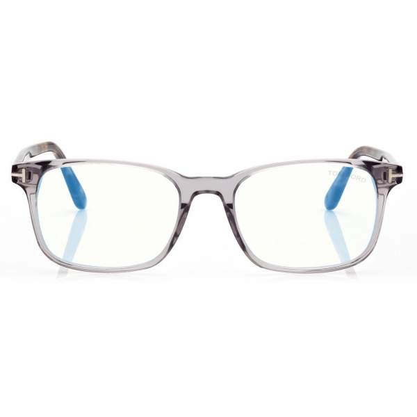 Tom Ford - Blue Block Square Opticals - Occhiali da Vista Quadrati - Grigio - FT5831-B
