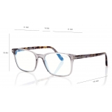 Tom Ford - Blue Block Square Opticals - Occhiali da Vista Quadrati - Grigio - FT5831-B