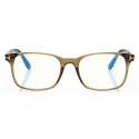 Tom Ford - Blue Block Square Opticals - Square Optical Glasses - Shiny Green - FT5831-B