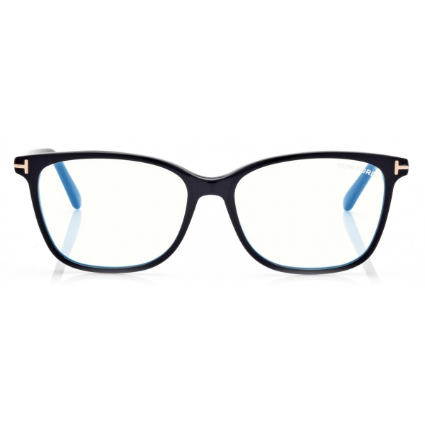Tom Ford - Blue Block Soft Square Opticals - Occhiali da Vista Quadrati - Nero - FT5842-B