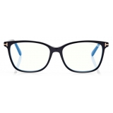 Tom Ford - Blue Block Soft Square Opticals - Square Optical Glasses - Black - FT5842-B