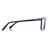 Tom Ford - Blue Block Soft Square Opticals - Square Optical Glasses - Black - FT5842-B