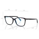 Tom Ford - Blue Block Soft Square Opticals - Square Optical Glasses - Black - FT5842-B