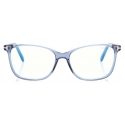 Tom Ford - Blue Block Soft Square Opticals - Square Optical Glasses - Blue - FT5842-B