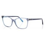 Tom Ford - Blue Block Soft Square Opticals - Square Optical Glasses - Blue - FT5842-B