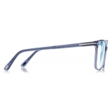 Tom Ford - Blue Block Soft Square Opticals - Occhiali da Vista Quadrati - Blu - FT5842-B