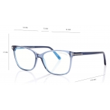 Tom Ford - Blue Block Soft Square Opticals - Occhiali da Vista Quadrati - Blu - FT5842-B