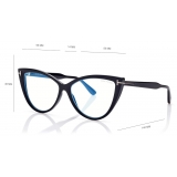 Tom Ford - Blue Block Cat Eye Opticals - Cat Eye Optical Glasses - Black Brown - FT5843-B