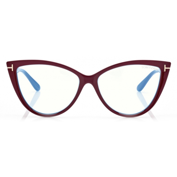 Tom Ford - Blue Block Cat Eye Opticals - Occhiali da Vista Cat Eye - Rosa - FT5843-B