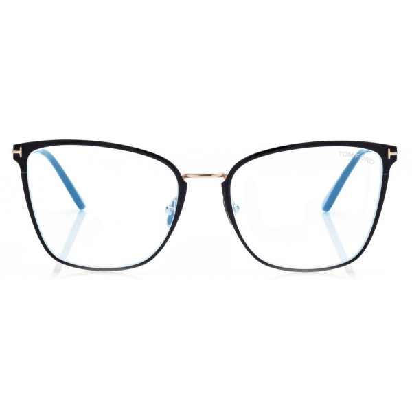 Tom Ford - Blue Block Soft Butterfly Opticals - Butterfly Optical Glasses - Black - FT5839-B