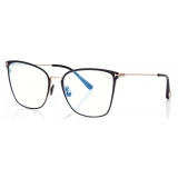 Tom Ford - Blue Block Soft Butterfly Opticals - Butterfly Optical Glasses - Black - FT5839-B