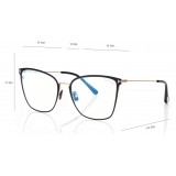 Tom Ford - Blue Block Soft Butterfly Opticals - Butterfly Optical Glasses - Black - FT5839-B