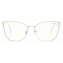 Tom Ford - Blue Block Soft Butterfly Opticals - Butterfly Optical Glasses - Palladium - FT5839-B