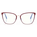 Tom Ford - Blue Block Soft Butterfly Opticals - Butterfly Optical Glasses - Aubergine Fuchsia - FT5839-B