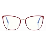 Tom Ford - Blue Block Soft Butterfly Opticals - Butterfly Optical Glasses - Aubergine Fuchsia - FT5839-B