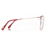 Tom Ford - Blue Block Soft Butterfly Opticals - Occhiali da Vista a Farfalla - Melanzana Fucsia - FT5839-B