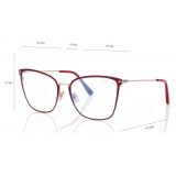 Tom Ford - Blue Block Soft Butterfly Opticals - Butterfly Optical Glasses - Aubergine Fuchsia - FT5839-B