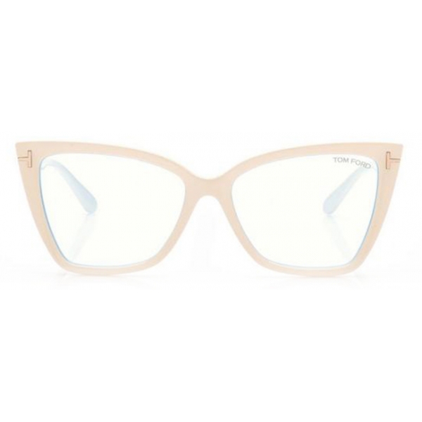 Tom Ford - Blue Block Square Cat Eye Opticals - Square Cat Eye Optical Glasses - Palladium - FT5844-B