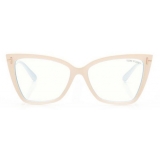 Tom Ford - Blue Block Square Cat Eye Opticals - Occhiali da Vista Quadrati Cat Eye - Palladio - FT5844-B