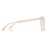 Tom Ford - Blue Block Square Cat Eye Opticals - Occhiali da Vista Quadrati Cat Eye - Palladio - FT5844-B