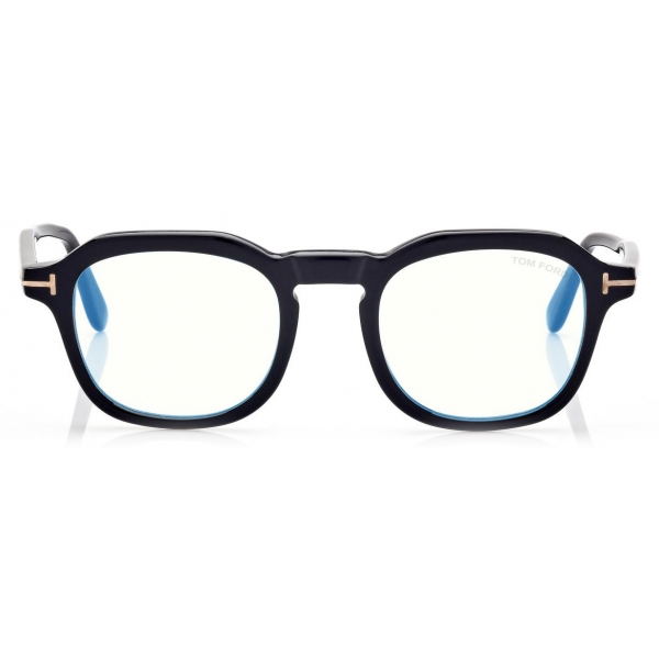 Tom Ford - Blue Block Round Opticals - Round Optical Glasses - Black - FT5836-B