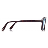 Tom Ford - Blue Block Round Opticals - Round Optical Glasses - Dark Havana - FT5836-B