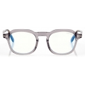 Tom Ford - Blue Block Round Opticals - Occhiali da Vista Rotondi - Grigio - FT5836-B