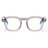 Tom Ford - Blue Block Round Opticals - Occhiali da Vista Rotondi - Grigio - FT5836-B