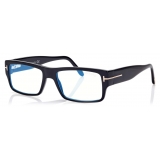 Tom Ford - Blue Block Rectangular Opticals - Occhiali da Vista Rettangolare - Nero - FT5835-B