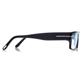 Tom Ford - Blue Block Rectangular Opticals - Occhiali da Vista Rettangolare - Nero - FT5835-B