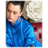 Paelì Couture - Hand Painted Pure Italian Silk Shirt - Blue - Shirt - Made in Italy - Luxury Exclusive Collection