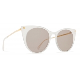 Mykita - Desna - Lite - C48 Lemon Sorbet Glossy Gold Smoke Brown - Acetate Collection - Sunglasses - Mykita Eyewear