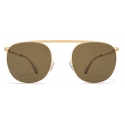 Mykita - Erling - Lite - Oro Lucida Marrone - Metal Collection - Occhiali da Sole - Mykita Eyewear