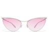 Mykita - Mizuho - Lessrim - Shiny Silver Jelly Pink Gradient - Metal Collection - Sunglasses - Mykita Eyewear