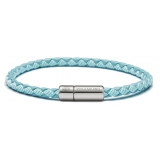 Viola Milano - Braided Genuine Italian Leather Bracelet - Turquoise - Handmade in Italy - Luxury Exclusive Collection