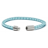 Viola Milano - Braided Genuine Italian Leather Bracelet - Turquoise - Handmade in Italy - Luxury Exclusive Collection