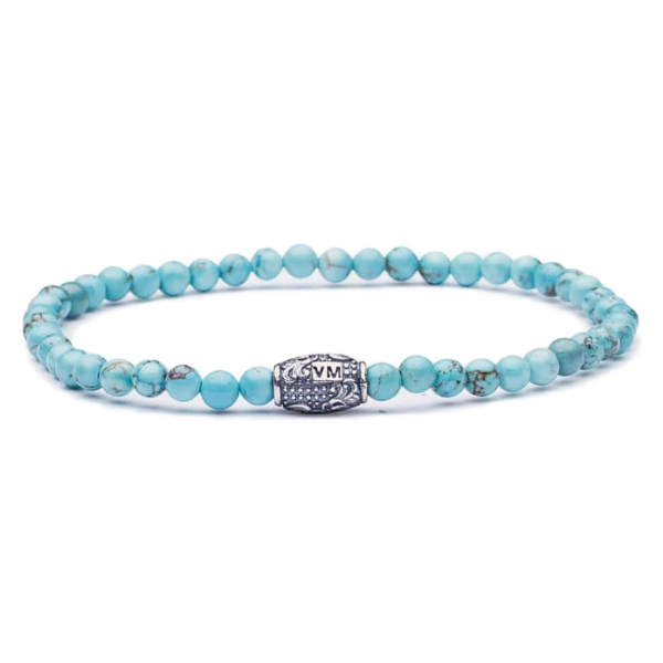 Viola Milano - Natural 4 mm Gemstone Bracelet - Turquoise - Handmade in Italy - Luxury Exclusive Collection
