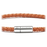 Viola Milano - Braided Italian Leather Bracelet - Polo Brown - Handmade in Italy - Luxury Exclusive Collection